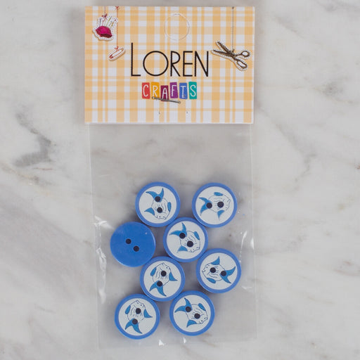 Loren Crafts koyu mavi 8'li balık düğme - 576