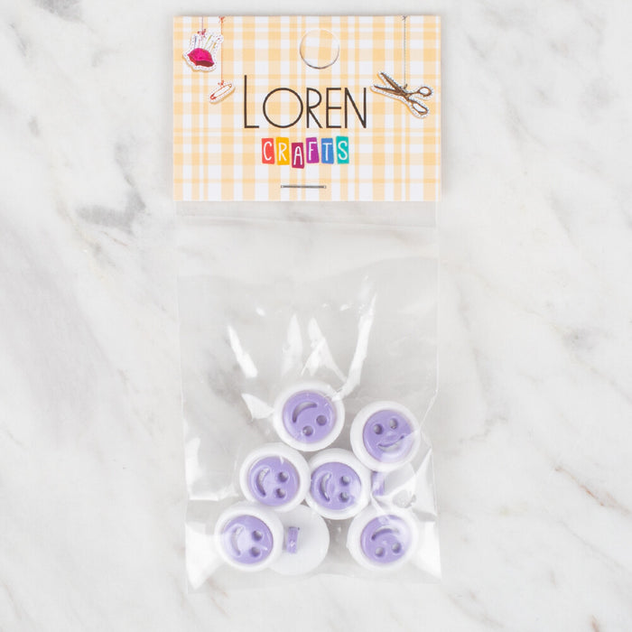 Loren Crafts 8'li Lila Düğme - 634