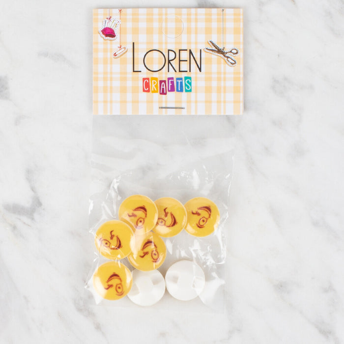 Loren Crafts 8'li Sarı Düğme - 669