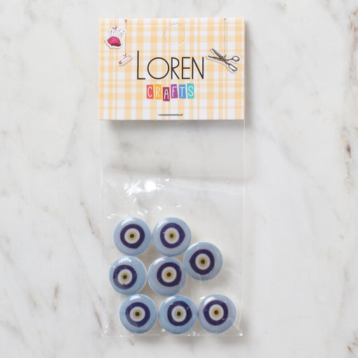 Loren Crafts 8'li Mavi Nazar Boncuğu Düğme - 686