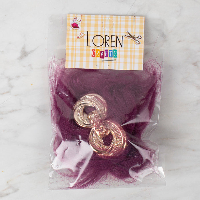 Loren Crafts Patik Süsü 1 Çift - Mürdüm