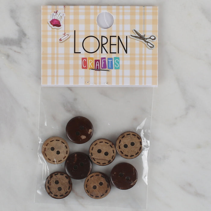 Loren Crafts 8'li Ahşap Düğme - 730