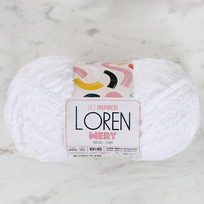 Loren Mery Beyaz El Örgü İpi - M402