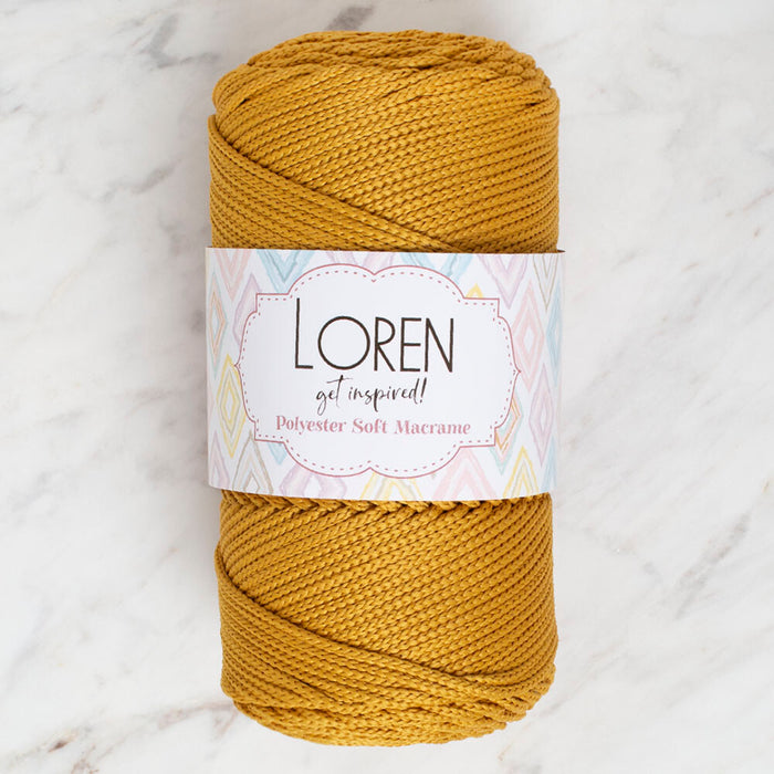 Loren Polyester Soft Macrame Hardal El Örgü İpi - LM061