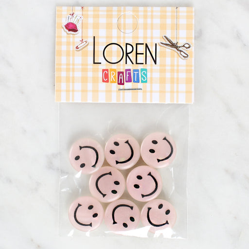 Loren Crafts 8'li Gülen Yüz Düğme - 1016