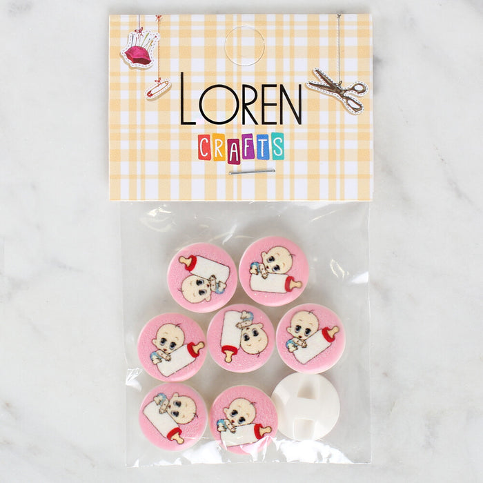 Loren Crafts 8'li Biberonlu Bebek Düğme - 1028