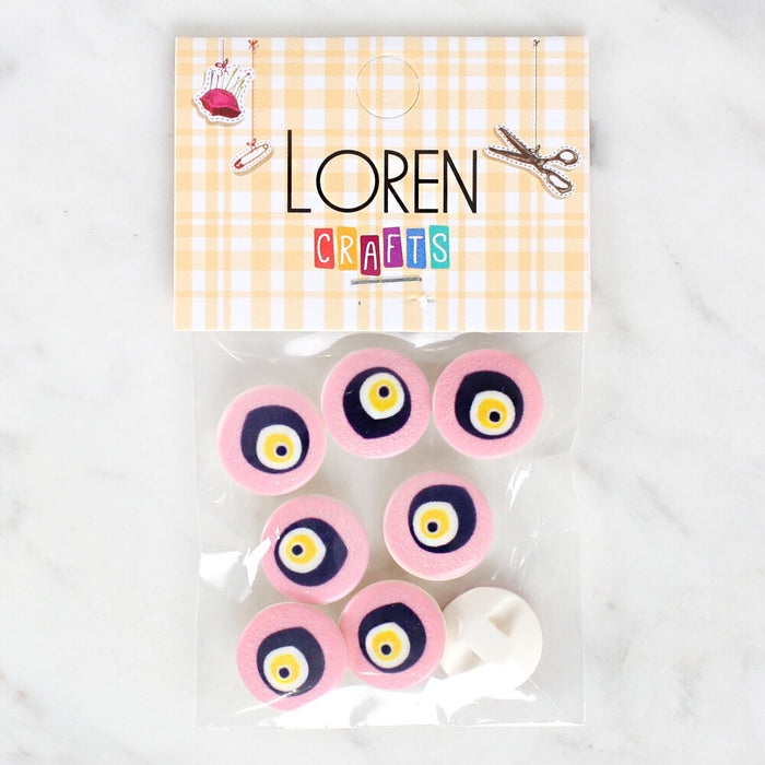 Loren Crafts 8'li Nazar Boncuğu Düğme - 1034