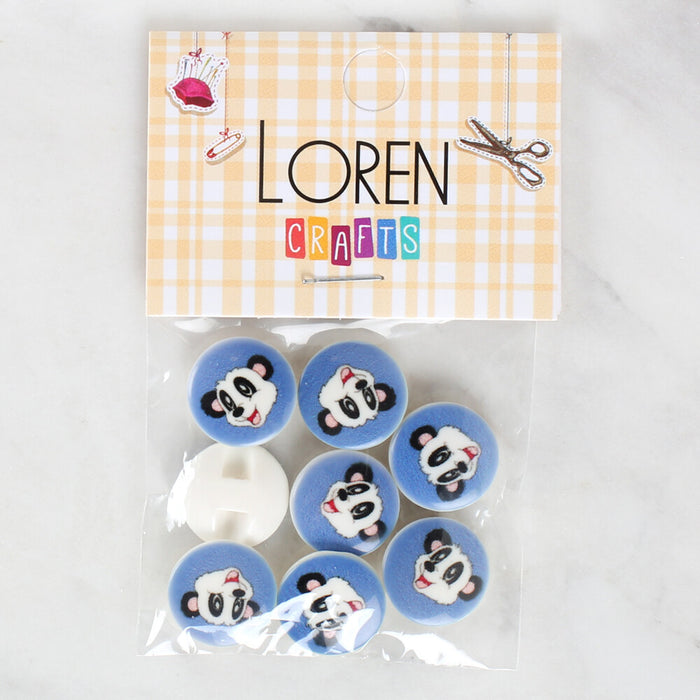 Loren Crafts 8'li Panda Düğme - 1056