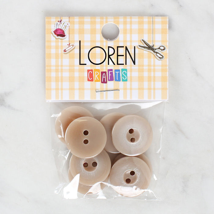 Loren Crafts 8'li Düğme Bej - 1153