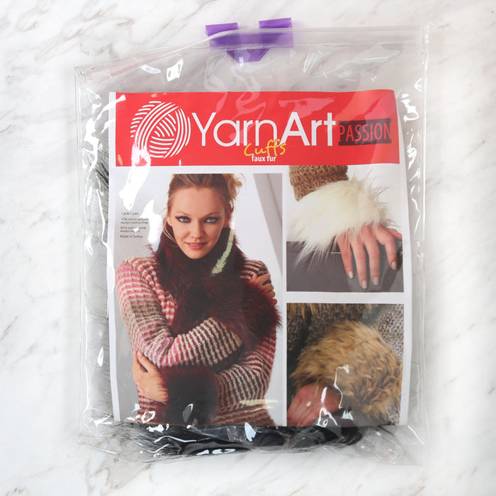 Yarnart Cuffs - Suni Kürk Manşet Siyah - F505