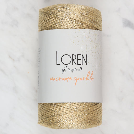 Loren Macrame Sparkle Simli Altın Sarısı El Örgü İpi - RM 39