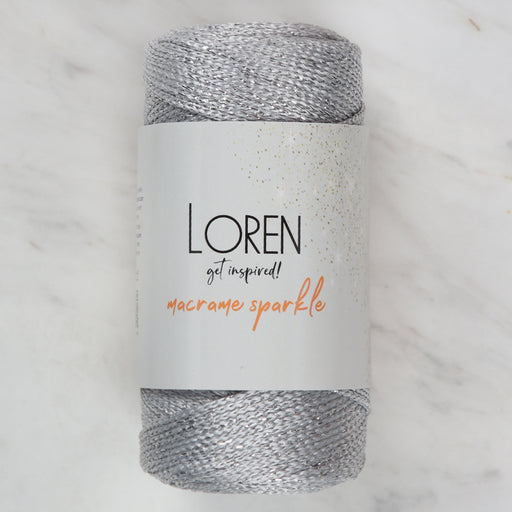 Loren Macrame Sparkle Simli Gri El Örgü İpi - RM 60