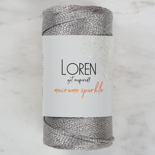 Loren Macrame Sparkle Simli Gri El Örgü İpi - RM 67