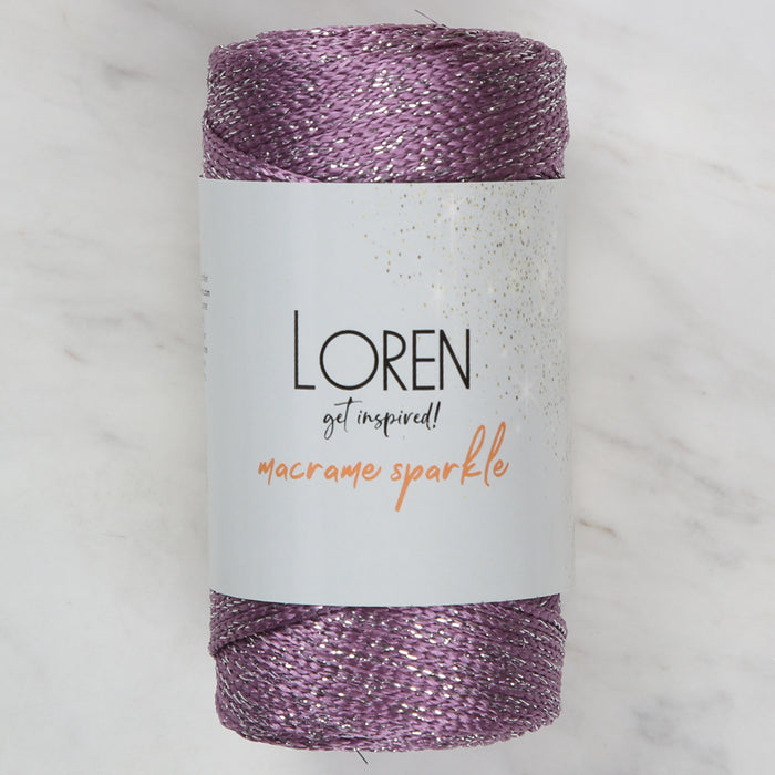 Loren Macrame Sparkle Simli Mor El Örgü İpi - RM 77