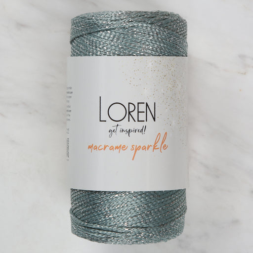 Loren Macrame Sparkle Simli Yeşili El Örgü İpi - RM 168