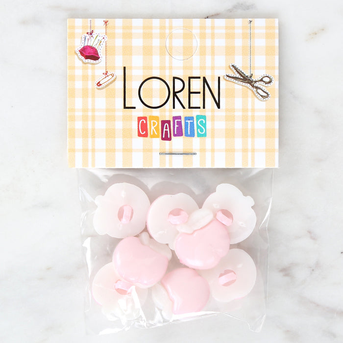 Loren Crafts 8'li Pembe Elma Düğme - 3002