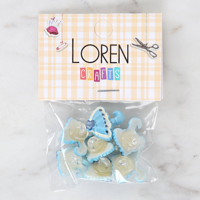 Loren Crafts 8'li Mavi Şemsiye Düğme - 3010