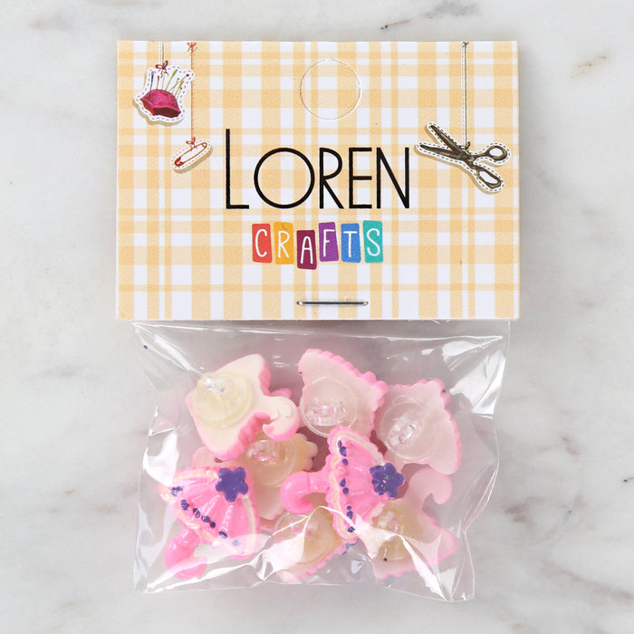 Loren Crafts 8'li Pembe Şemsiye Düğme - 3011