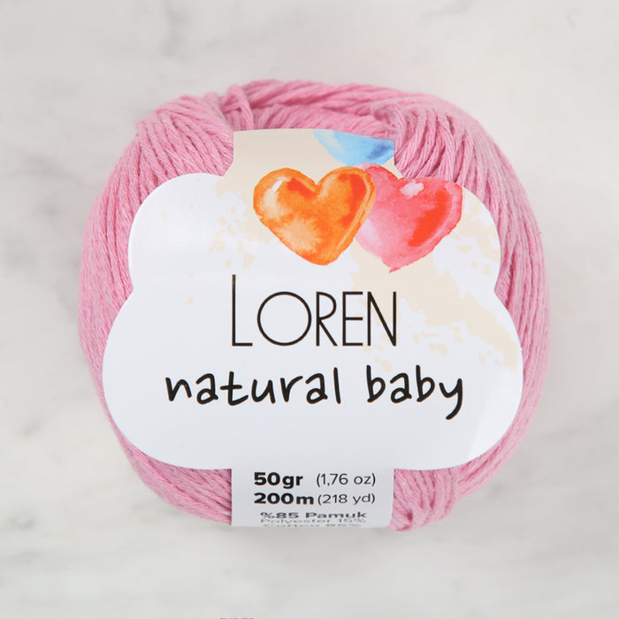 Loren Natural Baby Pembe El Örgü İpi - R100