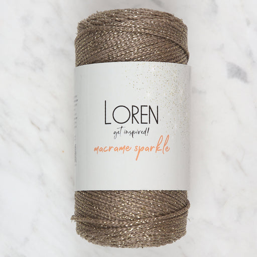 Loren Macrame Sparkle Simli Bej El Örgü İpi - RM239