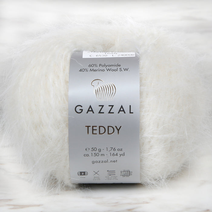 Gazzal Teddy Beyaz El Örgü İpi - 6530