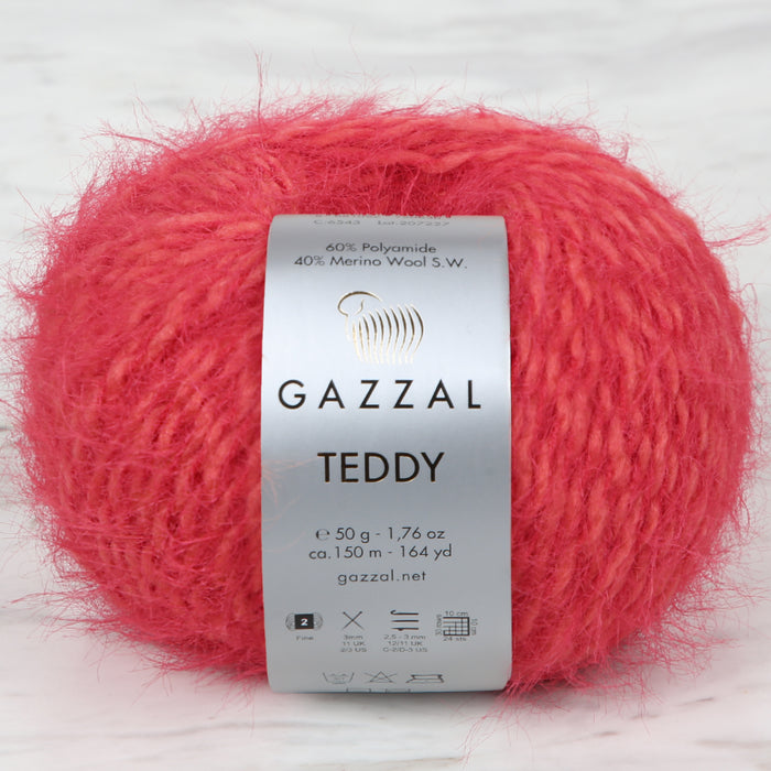 Gazzal Teddy Kırmızı El Örgü İpi - 6542