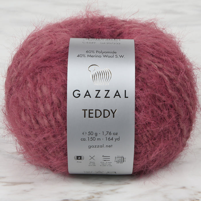 Gazzal Teddy Bordo El Örgü İpi - 6549