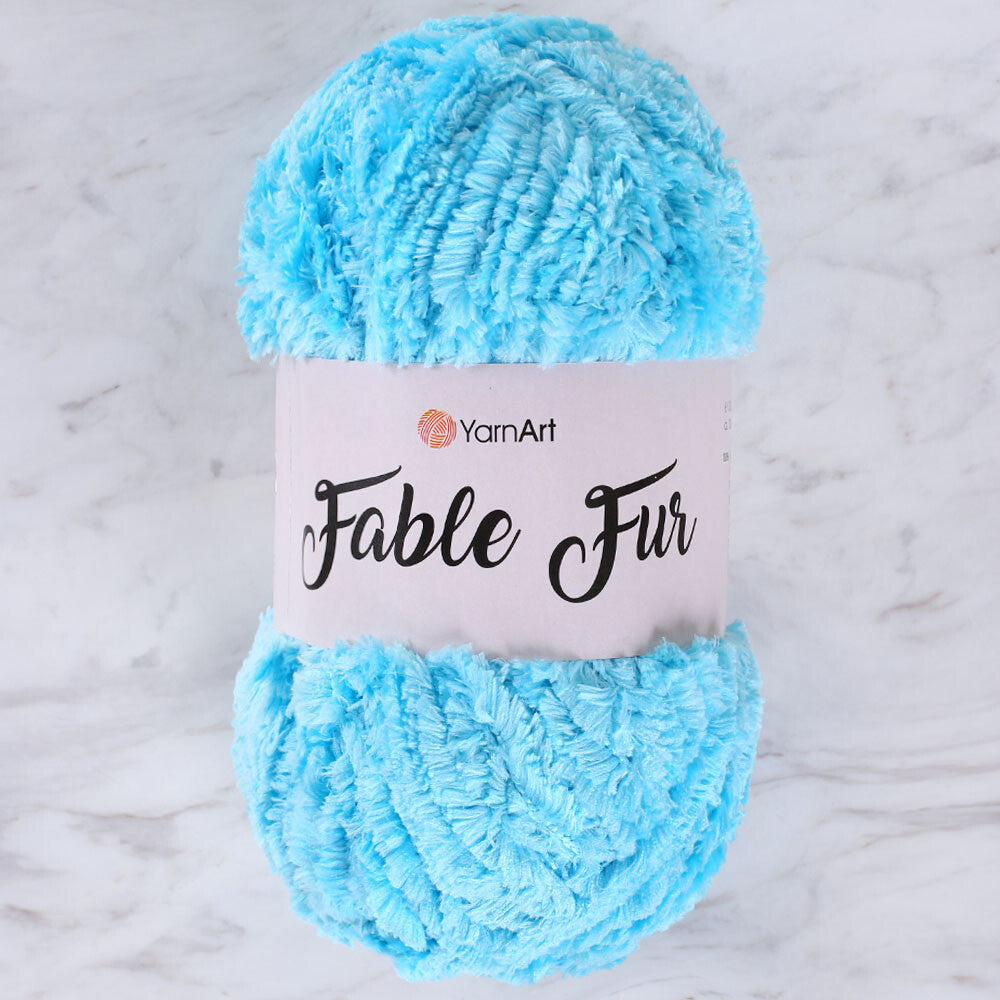 YarnArt Fable Fur Yarn- Blue - 974