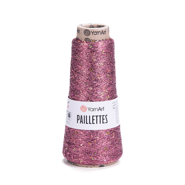 YarnArt Paillettes Pembe Pullu El Örgü İpliği - 8004