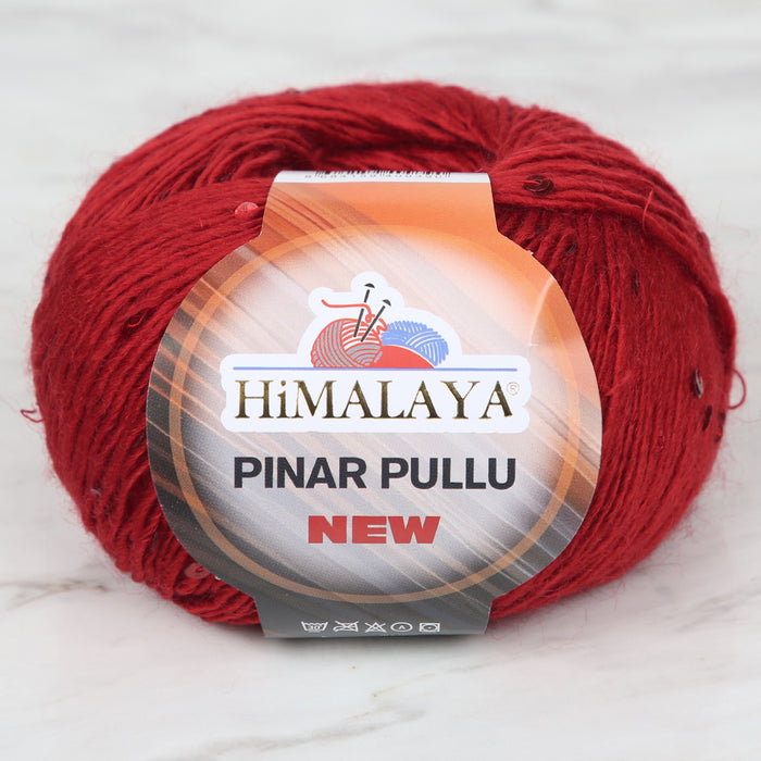 Himalaya Pınar Pullu Kırmızı El Örgü İpi - 61205