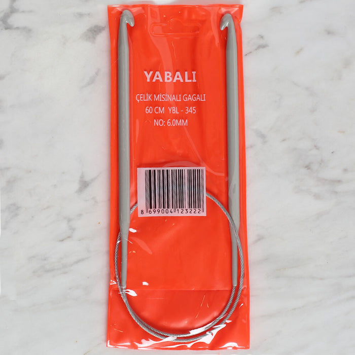 Yabalı 6 mm 60 cm Çelik Misinalı Gagalı Şiş - YBL - 345