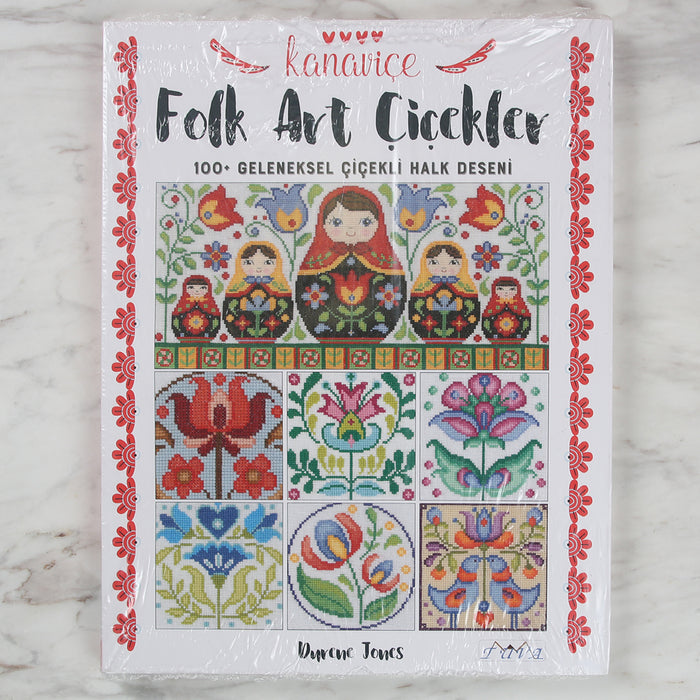 Tuva Kanaviçe Folk Art Çiçekler Kitabı - 6830